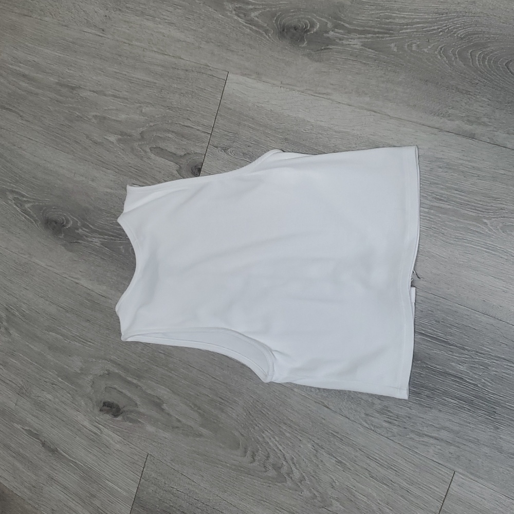 Joah Brown Lace Up Crop Tank White Size S/M Gently Used - Picture 8 of 9